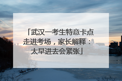 武汉一考生特意卡点走进考场，家长解释：太早进去会紧张
